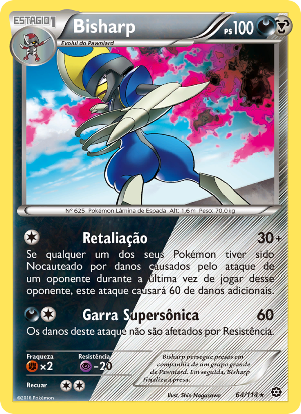 Bisharp 64 — Cerco de Vapor (Portuguese Pokémon TCG card)