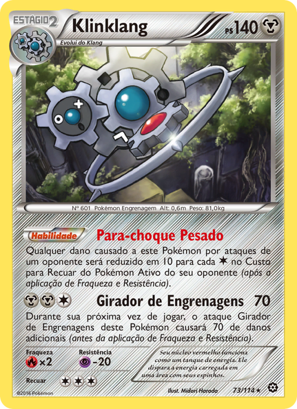 Klinklang 73 — Cerco de Vapor (Portuguese Pokémon TCG card)
