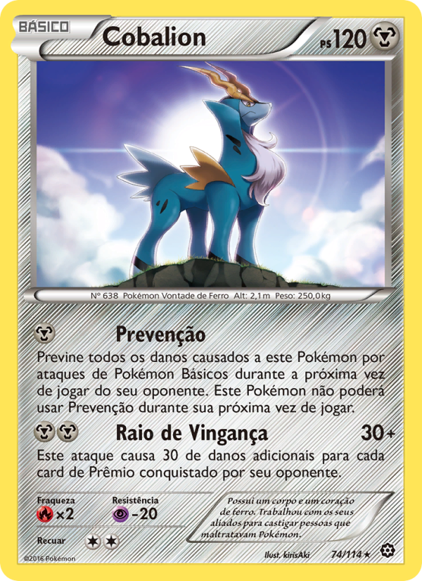 Cobalion 74 — Cerco de Vapor (Portuguese Pokémon TCG card)