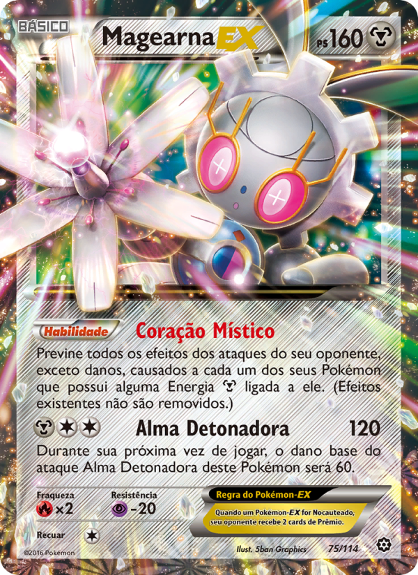 Magearna EX 75 — Cerco de Vapor (Portuguese Pokémon TCG card)