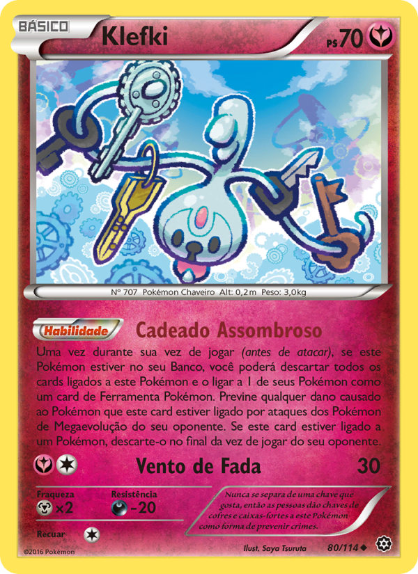 Klefki 80 — Cerco de Vapor (Portuguese Pokémon TCG card)