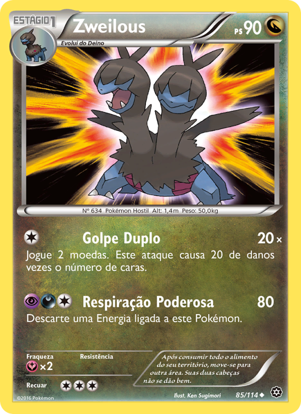 Zweilous 85 — Cerco de Vapor (Portuguese Pokémon TCG card)