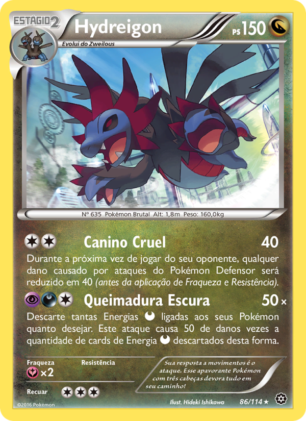 Hydreigon 86 — Cerco de Vapor (Portuguese Pokémon TCG card)