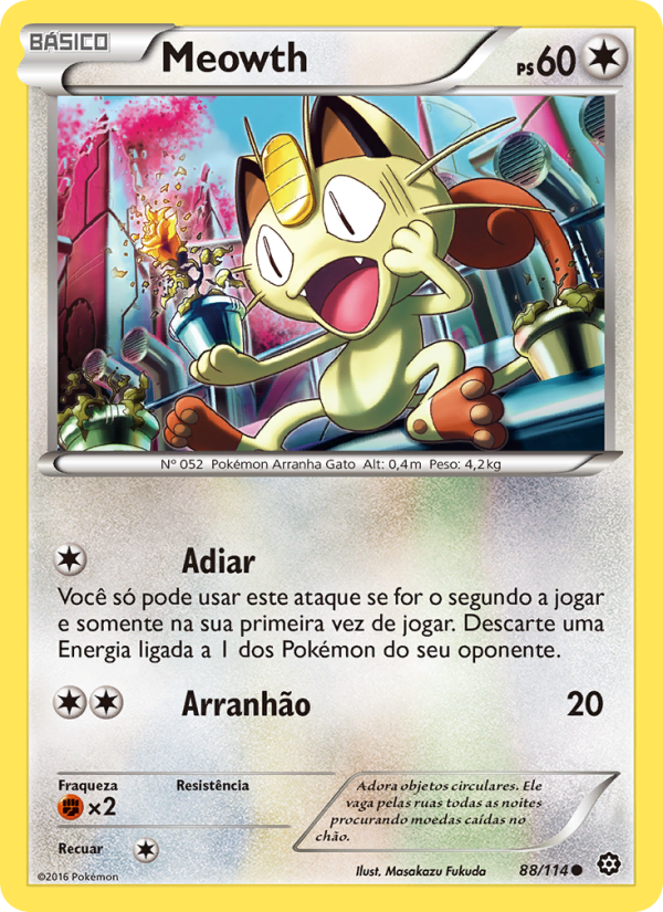 Meowth 88 — Cerco de Vapor (Portuguese Pokémon TCG card)