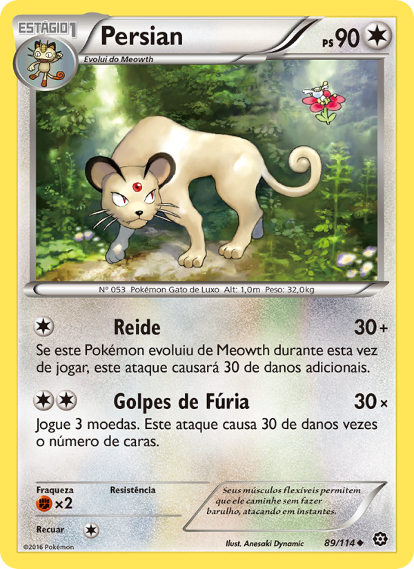Persian 89 — Cerco de Vapor (Portuguese Pokémon TCG card)