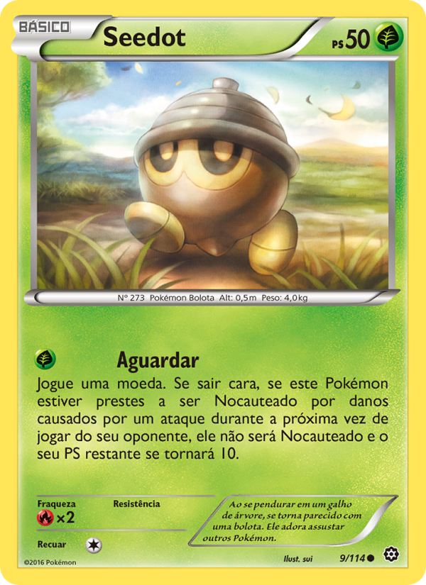 Seedot 9 — Cerco de Vapor (Portuguese Pokémon TCG card)