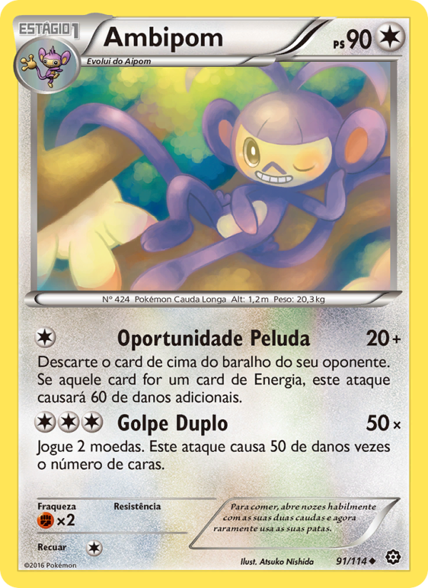 Ambipom 91 — Cerco de Vapor (Portuguese Pokémon TCG card)