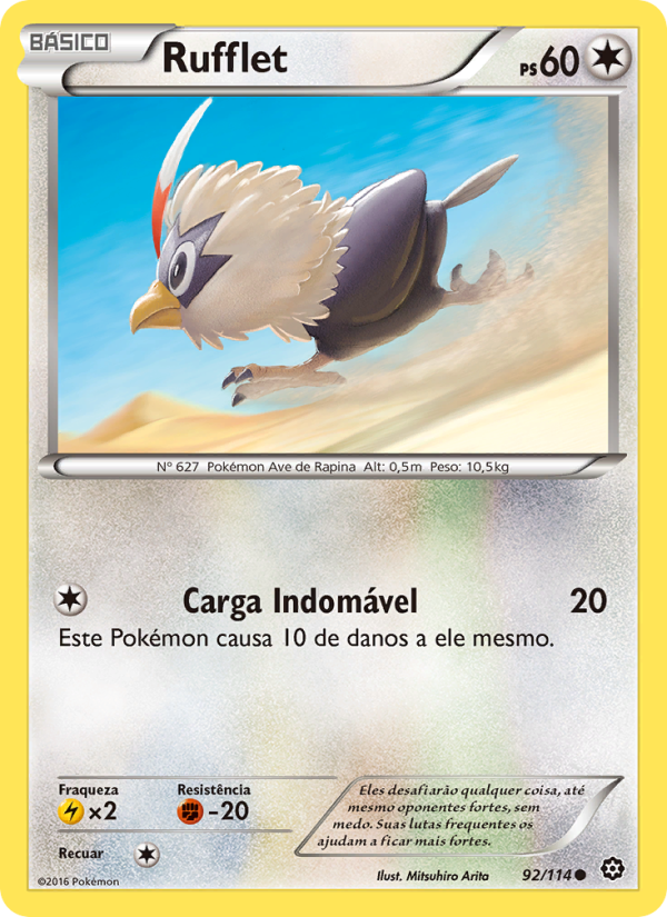Rufflet 92 — Cerco de Vapor (Portuguese Pokémon TCG card)