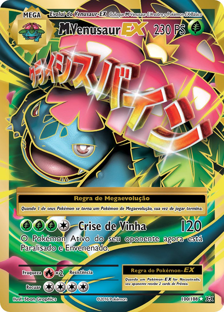 M Venusaur EX 100 — Evolutions (Portuguese Pokémon TCG card)