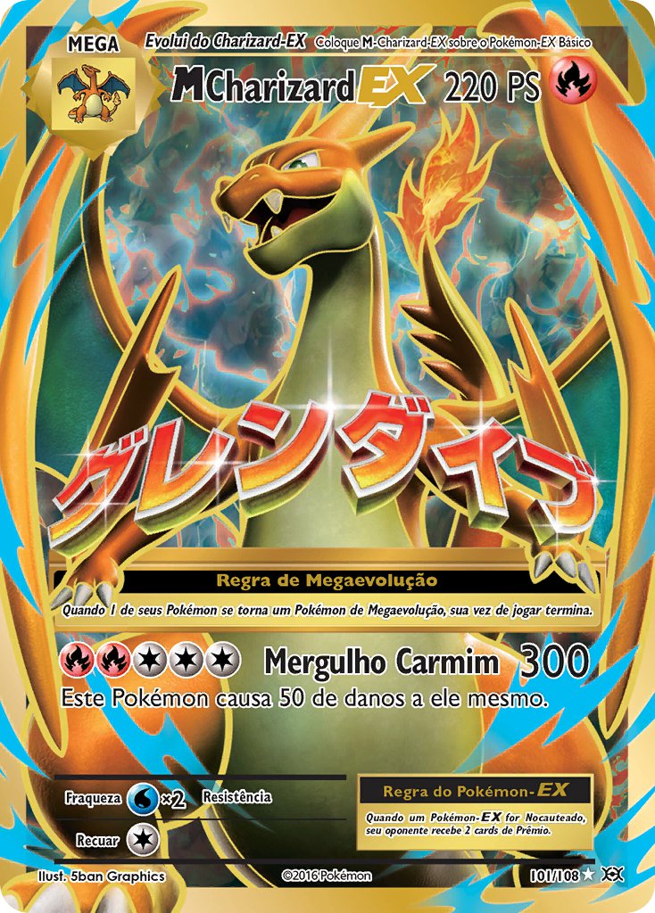 M-Charizard EX 101 — Evolutions (Portuguese Pokémon TCG card)
