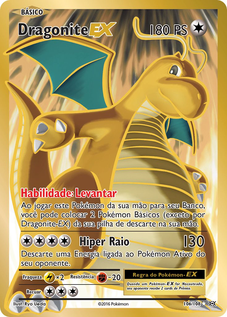 Dragonite EX 106 — Evolutions (Portuguese Pokémon TCG card)