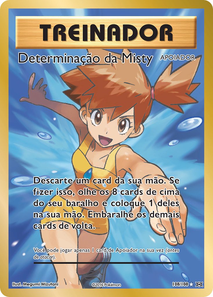 Determinação da Misty 108 — Evolutions (Portuguese Pokémon TCG card)