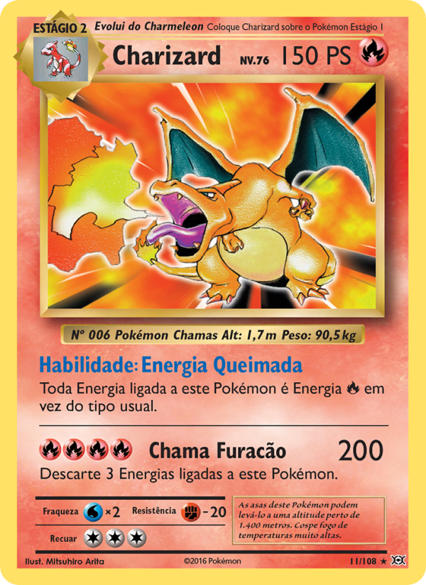 Charizard 11 — Evoluções (Portuguese Pokémon TCG card)