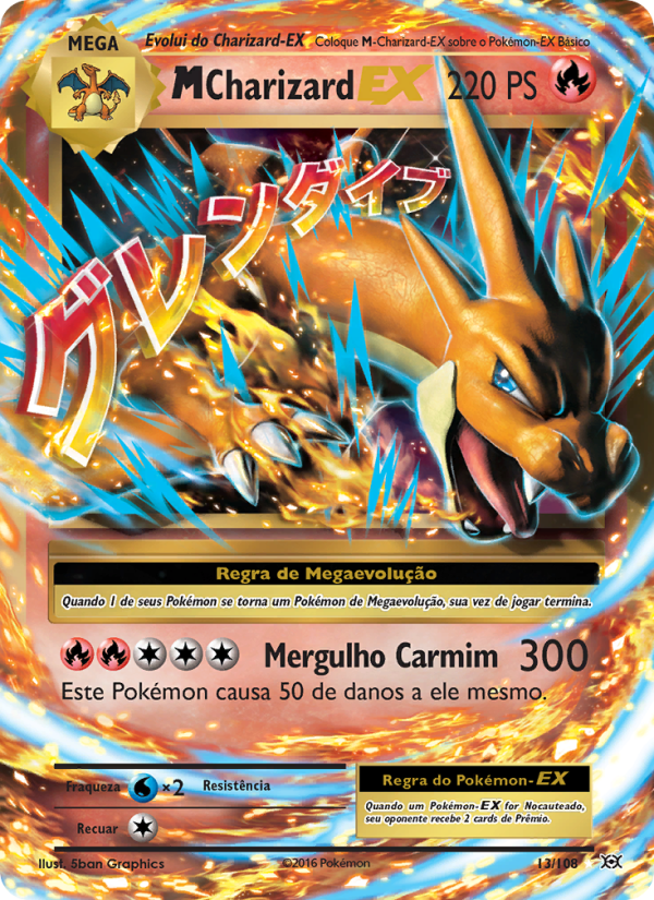 M-Charizard EX 13 — Evoluções (Portuguese Pokémon TCG card)
