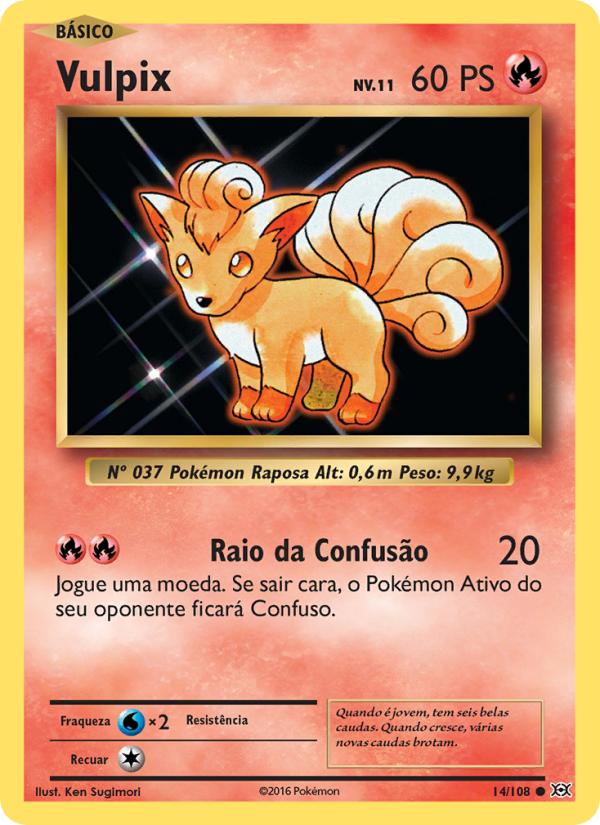Vulpix 14 — Evoluções (Portuguese Pokémon TCG card)