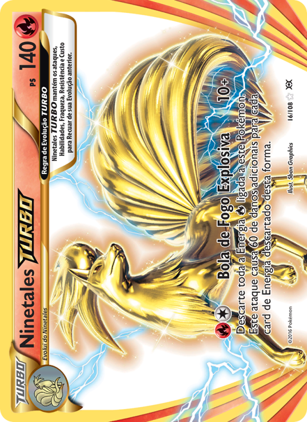 Ninetales TURBO 16 — Evoluções (Portuguese Pokémon TCG card)