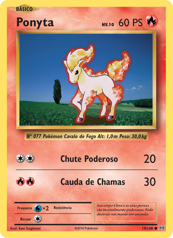 Ponyta 19 — Evoluções (Portuguese Pokémon TCG card)