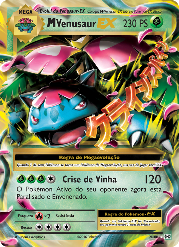 M Venusaur EX 2 — Evoluções (Portuguese Pokémon TCG card)