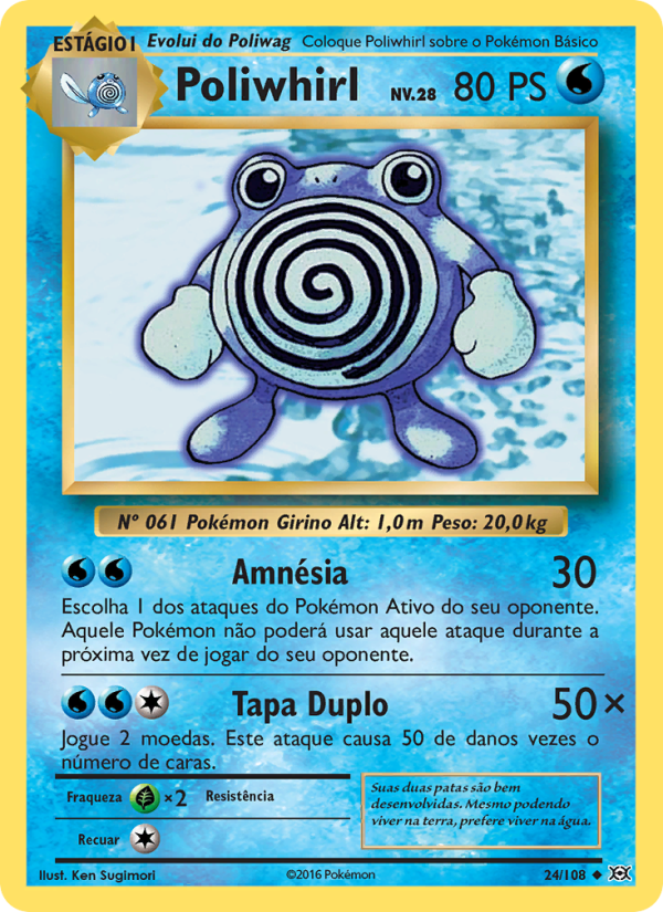 Poliwhirl 24 — Evoluções (Portuguese Pokémon TCG card)