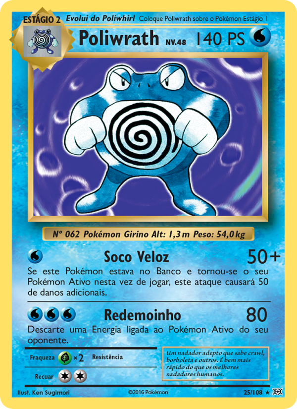 Poliwrath 25 — Evoluções (Portuguese Pokémon TCG card)