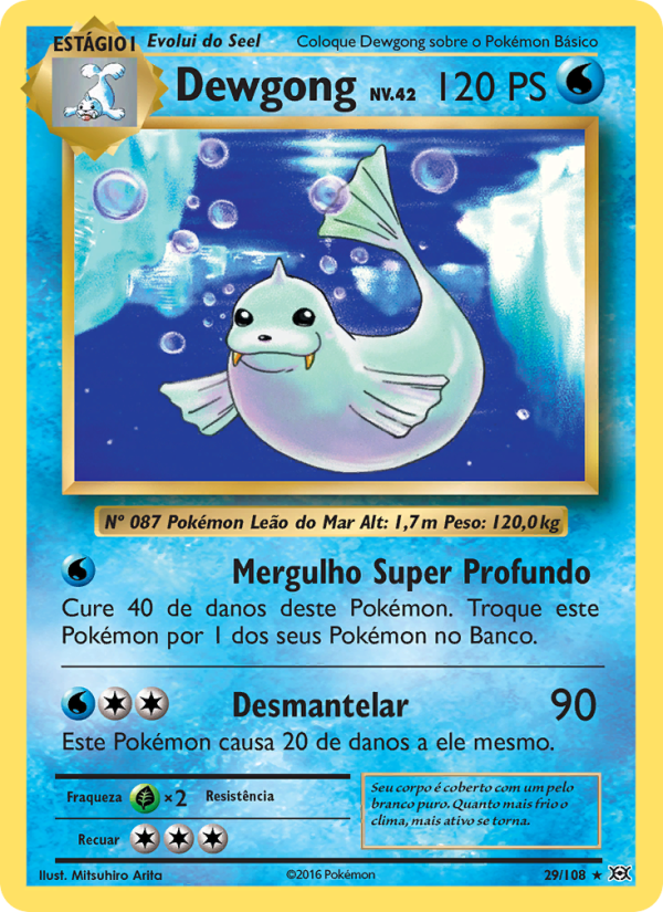 Dewgong 29 — Evoluções (Portuguese Pokémon TCG card)