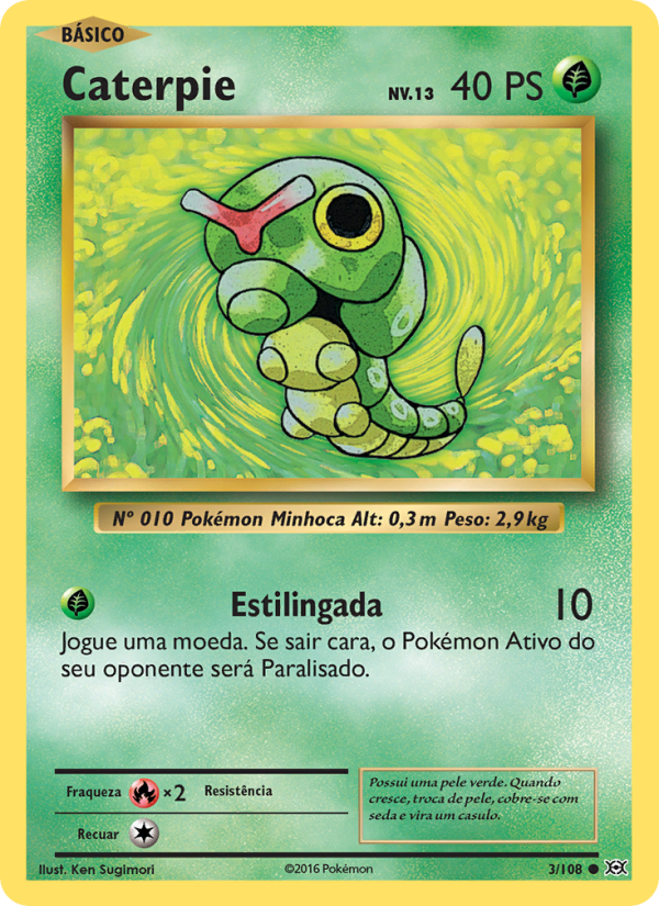 Caterpie 3 — Evoluções (Portuguese Pokémon TCG card)