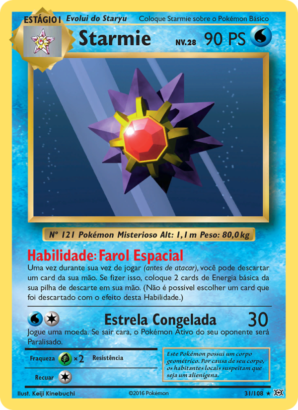 Starmie 31 — Evoluções (Portuguese Pokémon TCG card)