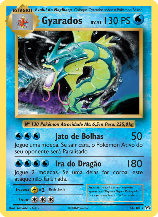 Gyarados 34 — Evoluções (Portuguese Pokémon TCG card)