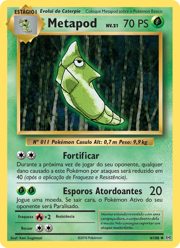 Metapod 4 — Evoluções (Portuguese Pokémon TCG card)