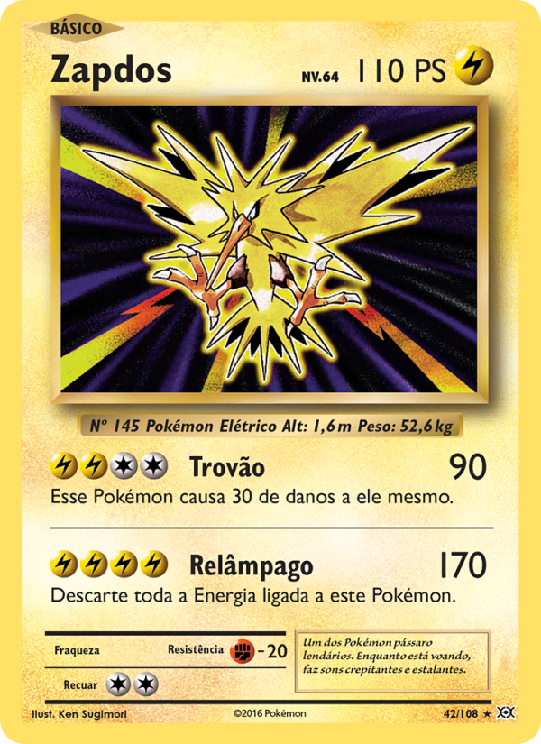 Zapdos 42 — Evoluções (Portuguese Pokémon TCG card)