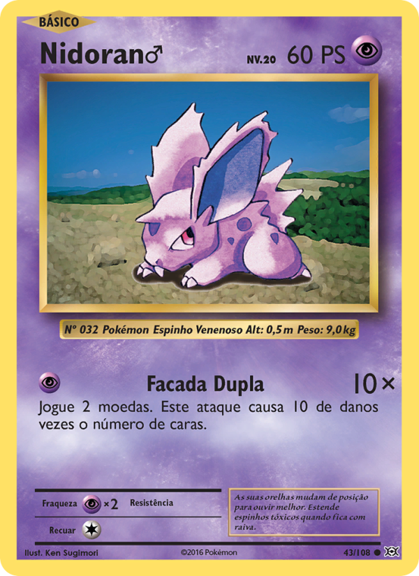 Nidoran♂ 43 — Evoluções (Portuguese Pokémon TCG card)
