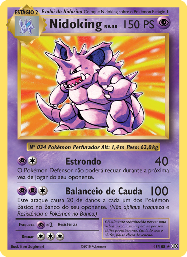 Nidoking 45 — Evoluções (Portuguese Pokémon TCG card)