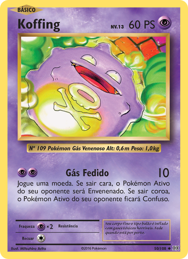 Koffing 50 — Evoluções (Portuguese Pokémon TCG card)