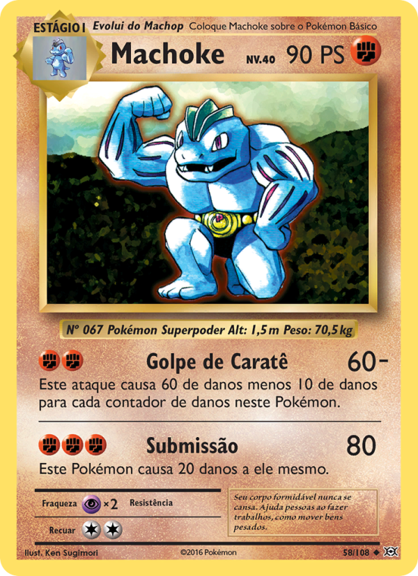 Machoke 58 — Evoluções (Portuguese Pokémon TCG card)
