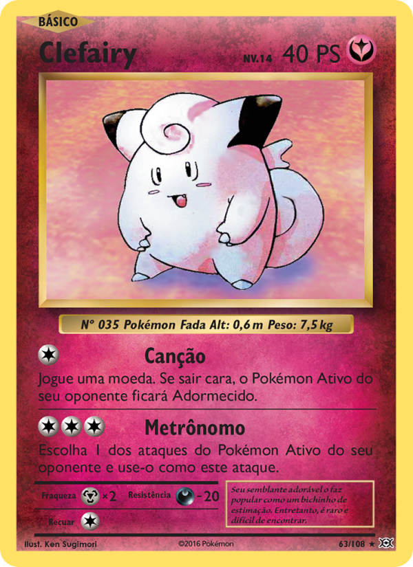 Clefairy 63 — Evoluções (Portuguese Pokémon TCG card)