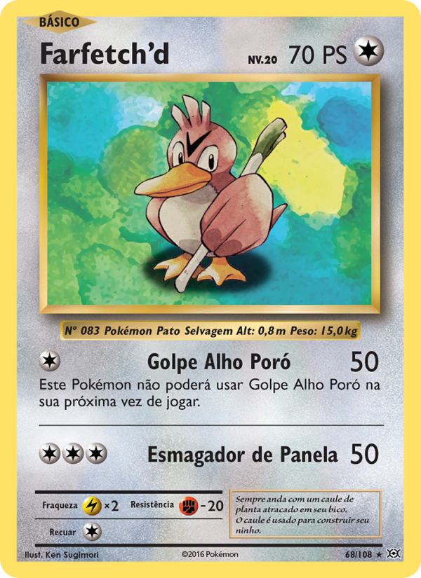 Farfetch'd 68 — Evoluções (Portuguese Pokémon TCG card)