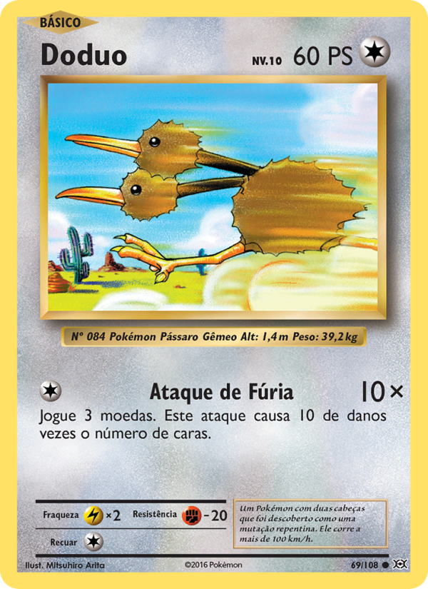 Doduo 69 — Evoluções (Portuguese Pokémon TCG card)