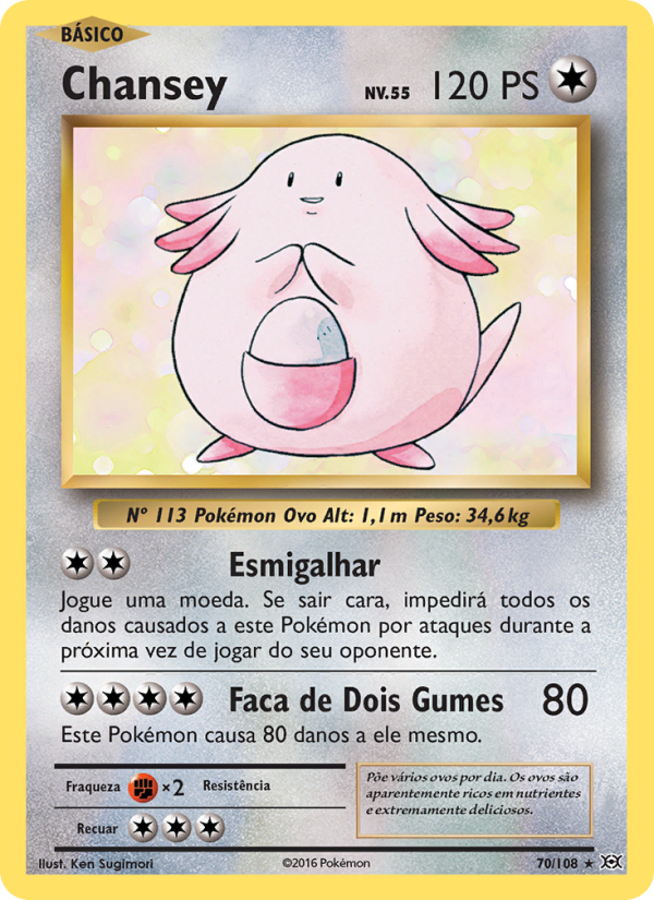 Chansey 70 — Evoluções (Portuguese Pokémon TCG card)