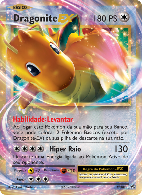 Dragonite EX 72 — Evoluções (Portuguese Pokémon TCG card)