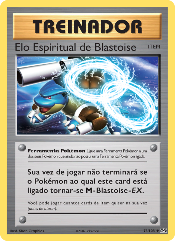 Elo Espiritual de Blastoise 73 — Evoluções (Portuguese Pokémon TCG card)