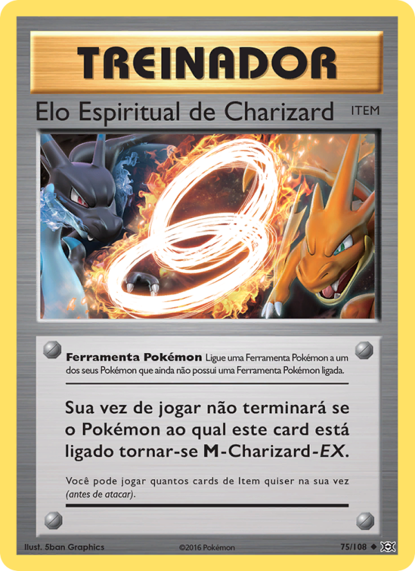 Elo Espiritual de Charizard 75 — Evoluções (Portuguese Pokémon TCG card)