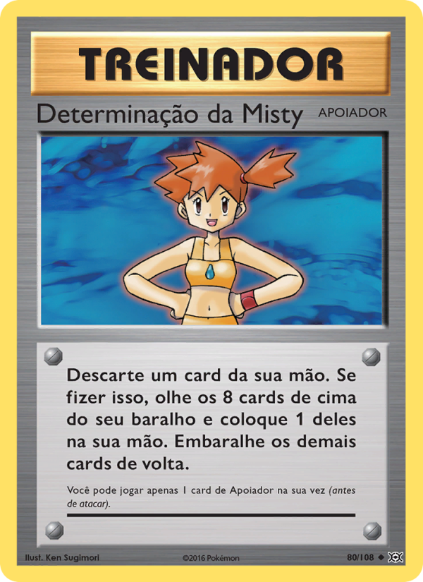 Determinação da Misty 80 — Evoluções (Portuguese Pokémon TCG card)