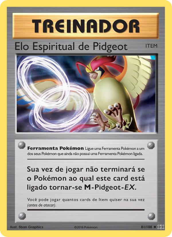 Elo Espiritual de Pidgeot 81 — Evoluções (Portuguese Pokémon TCG card)