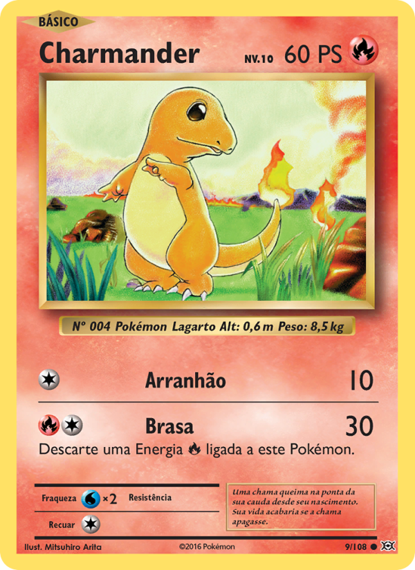 Charmander 9 — Evoluções (Portuguese Pokémon TCG card)
