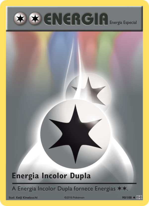 Energia Incolor Dupla 90 — Evoluções (Portuguese Pokémon TCG card)