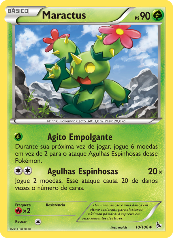 Maractus 10 — Flash de Fogo (Portuguese Pokémon TCG card)