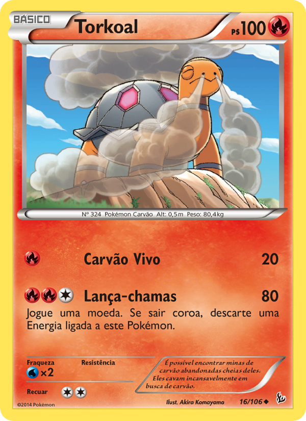 Torkoal 16 — Flashfire (Portuguese Pokémon TCG card)