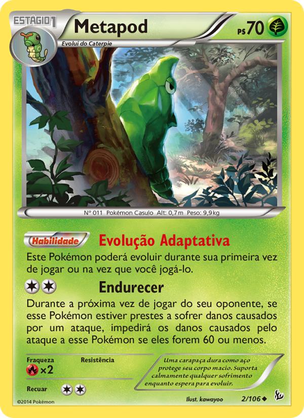 Metapod 2 — Flash de Fogo (Portuguese Pokémon TCG card)