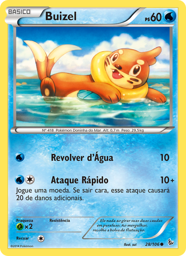 Buizel 28 — Flash de Fogo (Portuguese Pokémon TCG card)