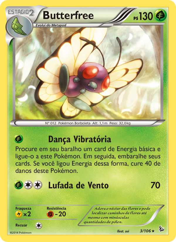 Butterfree 3 — Flash de Fogo (Portuguese Pokémon TCG card)